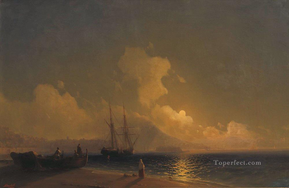 mar de noche 1 Romántico Ivan Aivazovsky Ruso Pintura al óleo